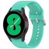 For Samsung Galaxy Watch 5 Pro 45mm Official Silicone Silver Round Buckle Watch Band(Teal)
