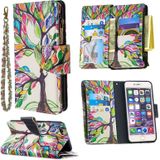 For iPhone 6s Plus & 6 Plus Colored Drawing Pattern Zipper Horizontal Flip Leather Case with Holder & Card Slots & Wallet(Tree)