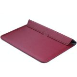 PU Leather Ultra-thin Envelope Bag Laptop Bag for MacBook Air / Pro 15 inch  with Stand Function(Wine Red)