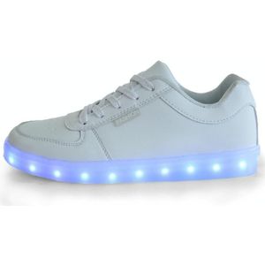 Kinderen lichtgevende laag uitgesneden schoenen USB opladen LED lichtgevende schoenen  grootte: 32 (wit)