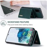 For Samsung Galaxy S20+ DG.MING M1 Series 3-Fold Multi Card Wallet + Magnetic Back Cover Shockproof Case with Holder Function(Green)