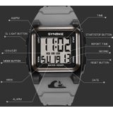Syneke 9803 vierkant groot scherm retro sport elektronische horloge mannen outdoor lichtgevende waterdichte multifunctionele horloge