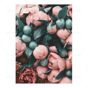 B283 Canvas Painting Modern Wall Art Poster Home Decoration with Frame  Size:39x52cm(Flower)