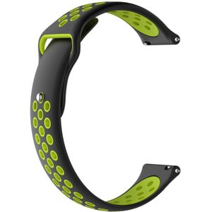 For Huami Amazfit Youth Edition Two-tone Nike Silicone Watch Strap(Black Lime)