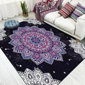 National Style Abstract Dark Blue Art Carpets Living Room Bedroom Floor Mat  Size:80x160cm