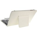 Universal Leather Case with Separable Bluetooth Keyboard and Holder for 10.1 inch Tablet PC(White)