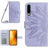 Voor Huawei P30 Skin Feel Sun Flower Pattern Flip lederen telefoonhoes met lanyard