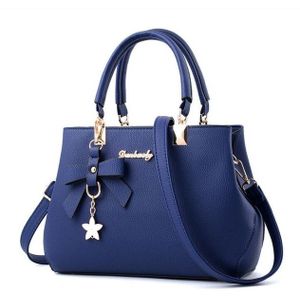 Women Luxury Tote Plum Blossom Bow Sweet Messenger Bag(Royal Blue)