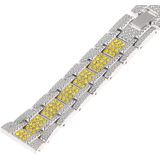 Metal Wrist Strap Watch Band for Samsung Gear S3(Silver Yellow)