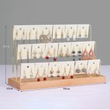 Solid Wood Earrings Storage Rack Display Stand  Style: 3 Layers (Gold)