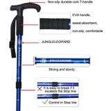 JUNGLELEOPARD Four-Section Curved Handle Aluminum Alloy Trekking Pole  Length: 52-110cm(Black)