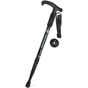 JUNGLELEOPARD Four-Section Curved Handle Aluminum Alloy Trekking Pole  Length: 52-110cm(Black)