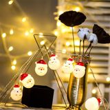3m Santa Claus LED Holiday String Light  20 LEDs USB Plug Warm Fairy Decorative Lamp for Christmas  Party  Bedroom (Warm White)