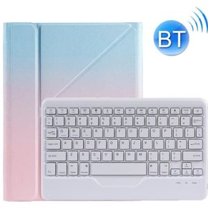B09 Splittable Bluetooth Keyboard Leather Case with Triangle Holder & Pen Slot For iPad 10.2 2020 & 2019 / Pro 10.5 inch / Air 3 10.5 inch(Gradient Blue Pink)