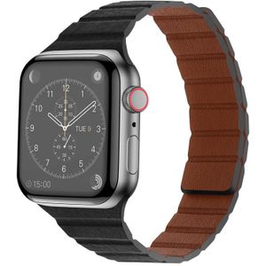 Sterke magnetische lederen horlogeband voor Apple Watch Series 7 41 mm / 6 & SE & 5 & 4 40mm / 3 & 2 & 1 38 mm
