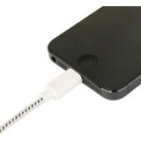 Geweven Nylon stijl USB Data Transfer / laad Kabel voor iPhone 6 / 6S & 6 Plus / 6S Plus / iPhone 5 & 5S & 5C  Lengte: 3 meter wit