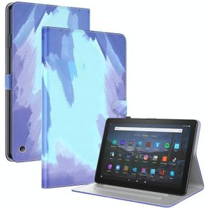 Voor Amazon Kindle Fire 7 2022 Aquarel Patroon Flip Lederen Tablet Case (Wintersneeuw)