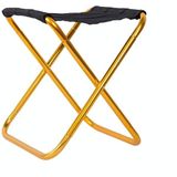 Outdoor Portable Camping Folding Chair 7075 Aluminum Alloy Fishing Barbecue Stool  Size: 24.5x22.5x27cm(Gold)