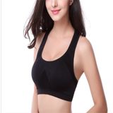High Stretch Breathable Top Fitness Women Padded Sports Bra(Black)