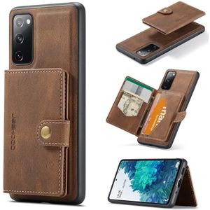 For Samsung Galaxy S20 FE JEEHOOD Retro Magnetic Detachable Protective Case with Wallet & Card Slot & Holder(Brown)