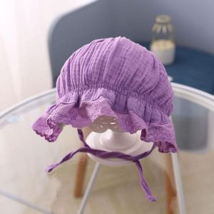 MZ4790 Cotton Baby Princess Hat Lacing Cloth Hat  Size: 44-48cm(Purple)