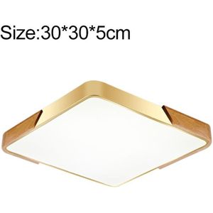 Hout Macaron geleid Vierkante plafondlamp  wit licht  maat: 30cm