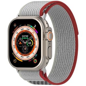 Dubbele kleur nylon klittenband horlogeband voor Apple Watch Series 8&7 41mm / SE 2&6&SE&5&4 40mm / 3&2&1 38mm(Rood+Wit)