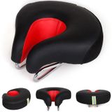 Noseless Bicycle Saddle Mountain Bike Thickened  Soft Cushion(Red)