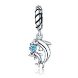 S925 Sterling Silver Pendant Dolphin Beads DIY Bracelet Necklace Accessories