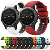 Voor Garmin Fenix 5 22mm tweekleurige sport siliconen horlogeband (middernachtblauw + wit)