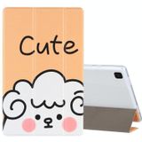 For Samsung Galaxy Tab A7 10.4 (2020) Coloured Drawing Pattern Horizontal Flip Leather Case with Three-folding Holder(Cute)