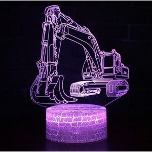 3W Excavator 3D Light Colorful Touch Control Light Creative Small Table Lamp with Crack Base  Style:Touch Switch