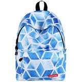 Diamond Lattice Pattern Print Travel Backpack School Shoulders Bag for Girls  Size: 40cm x 30cm x 17cm