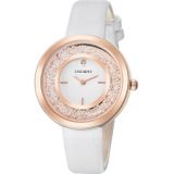 CAGARNY 6878 Water Resistant Fashion Women Quartz Wrist Watch with Leather Band(White+Gold)