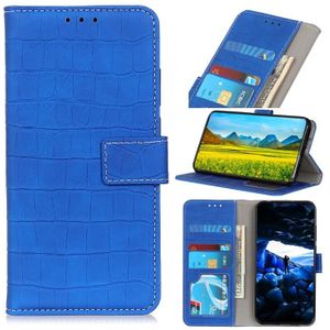 For OPPO Reno6 Pro 5G Crocodile Texture Horizontal Flip Leather Case with Holder & Card Slots & Wallet(Blue)