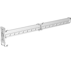 Kledingrek vouwen telescopische balkon droogrek indoor huishoudelijke muur gemonteerde kleding rail  kleur: Zilver Kort (2 secties)