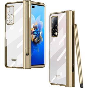 For Huawei Mate X2 Electroplating Hinge Phone Case with Stylus(Gold)
