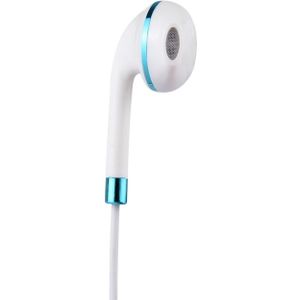 White Wire Body 3.5mm In-Ear Earphone with Line Control & Mic  For iPhone  Galaxy  Huawei  Xiaomi  LG  HTC and Other Smart Phones(Blue)