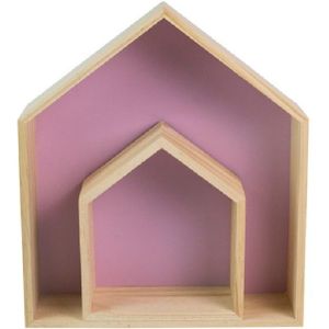 2 PCS / Set House Style Children Room Wood Partition Rack(Purple)