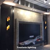 warm light Modern Wall Lamp LED Aluminum Alloy Pipe Lighting  Style:Double-tube Gold