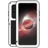 For Samsung Galaxy A72 5G / 4G LOVE MEI Metal Shockproof Waterproof Dustproof Protective Case with Glass(White)