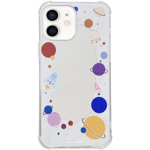 For iPhone 12 Color Painted Mirror Phone Case(Colorful Starry Sky)
