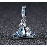 S925 Silver Inlaid Blue Gem Bird Bracelet Accessories