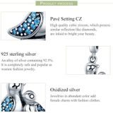 S925 Silver Inlaid Blue Gem Bird Bracelet Accessories