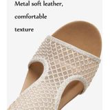 Dames zomer sandalen all-match casual mesh dikke zool wedge hiel schoenen  maat: 36 (zwart)