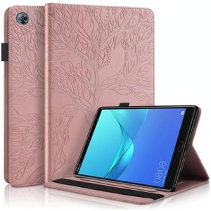 For Huawei MediaPad M5 10.8 inch Life Tree Series Horizontal Flip Leather Case with Holder & Card Slots & Pen Slot(Rose Gold)