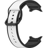 Voor Samsung Galaxy Watch4 Classic 46 mm / Watch4 44 mm Tweekleurige siliconen horlogeband (wit zwart)