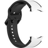 Voor Samsung Galaxy Watch4 Classic 46 mm / Watch4 44 mm Tweekleurige siliconen horlogeband (wit zwart)