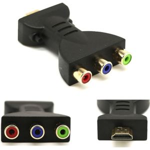 Vergulde HDMI male naar 3 RGB RCA video audio adapter AV component Converter voor DVD projector