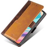 For Huawei Mate 20 Pro Retro Texture Contrast Color Side Buckle Horizontal Flip Leather Case with Holder & Card Slots & Wallet(Brown)